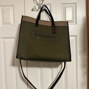 COACH ARMY GREEN XL TOTE BAG